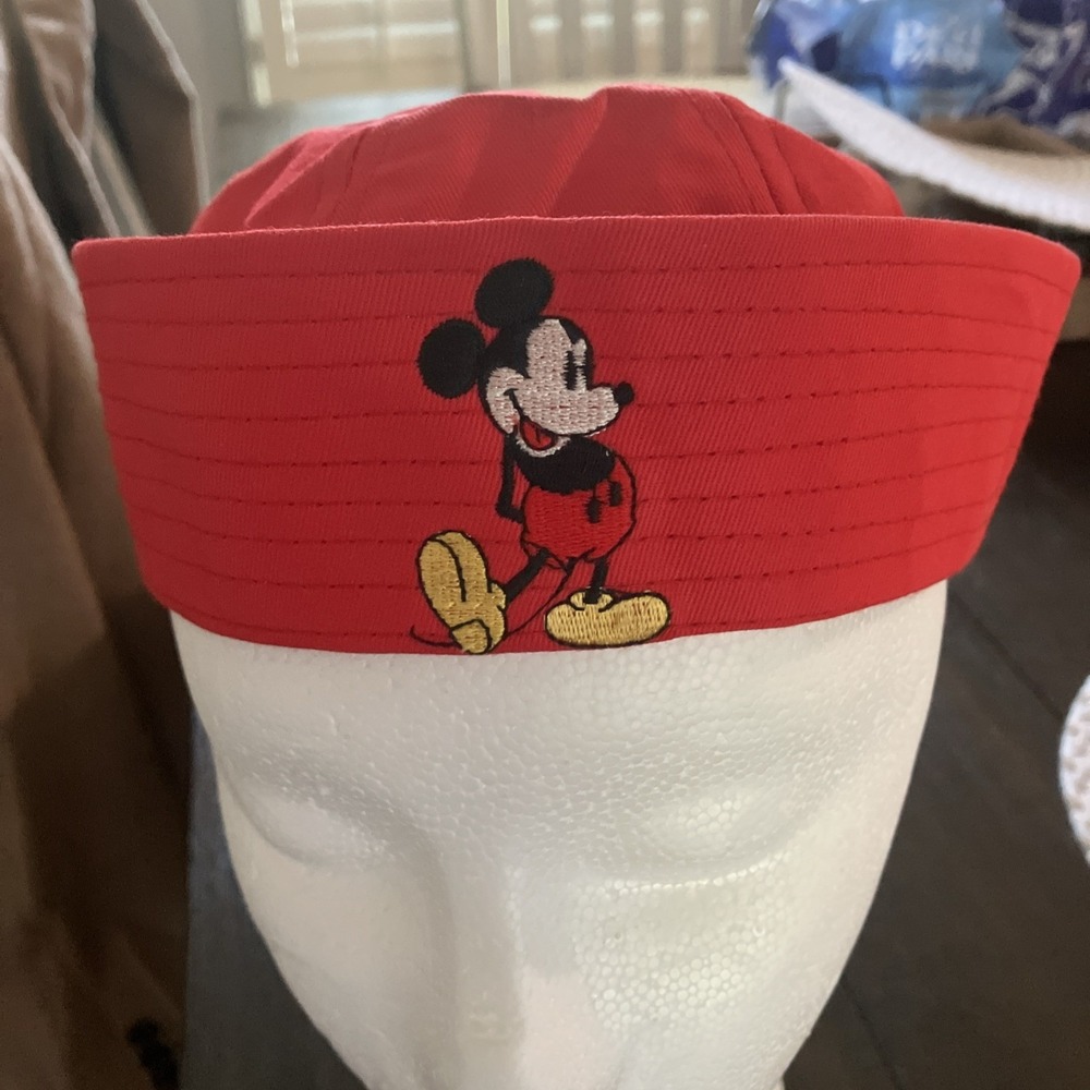 Vintage Mickey Red Sailor Hat Designed For Disney World